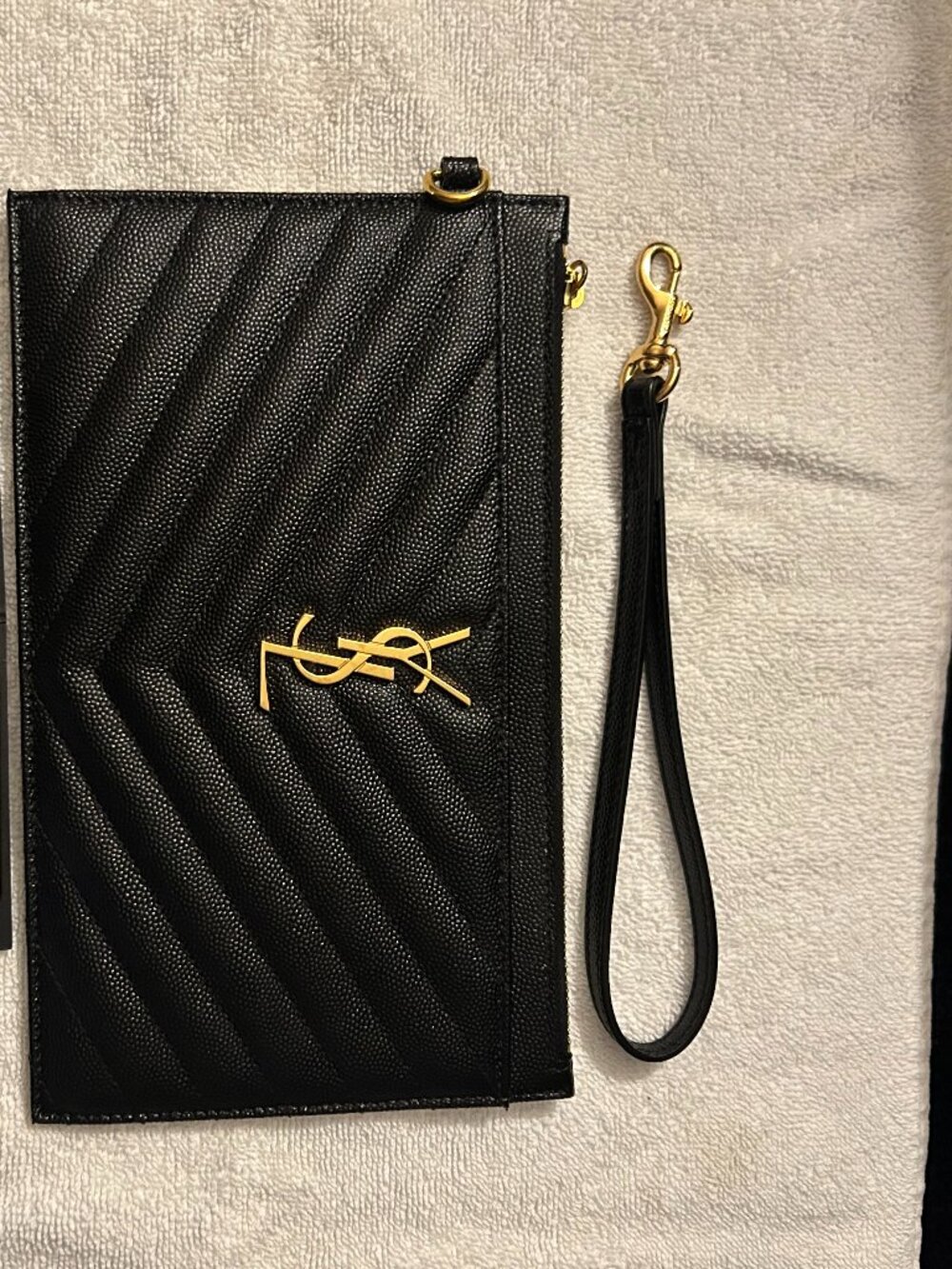 WOMEN 100% AUTHENTIC SAINT LAURENT MONOGRAM MATELASS'E LEATHER POUCH - Picture 11 of 13